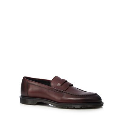 Dr Martens Dark red 'Penton' leather slip-on loafers